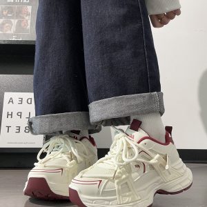 Lightweight Mesh Dad Shoes for Women - Breathable Cocoa Egg Milk Sports Sneakers - Trendy 2025 Style