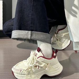 Lightweight Mesh Dad Shoes for Women - Breathable Cocoa Egg Milk Sports Sneakers - Trendy 2025 Style