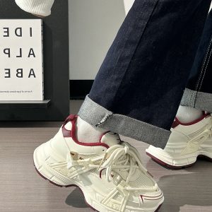 Lightweight Mesh Dad Shoes for Women - Breathable Cocoa Egg Milk Sports Sneakers - Trendy 2025 Style