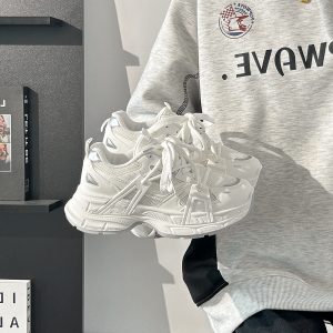 Lightweight Mesh Dad Shoes for Women - Breathable Cocoa Egg Milk Sports Sneakers - Trendy 2025 Style