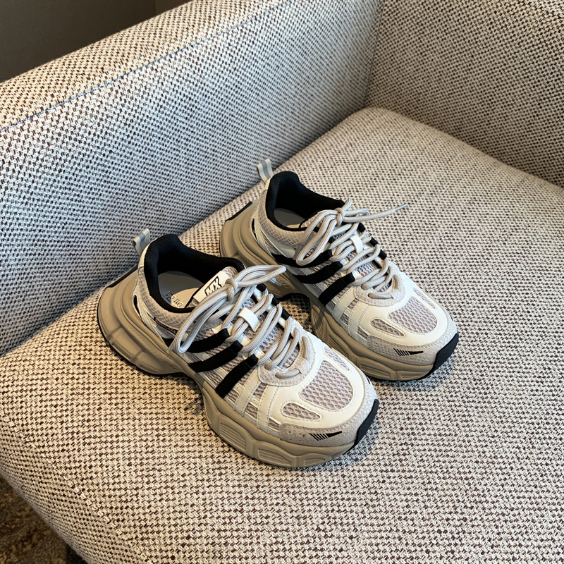 Lightweight Mesh Sports Shoes for Women - Casual Lace-Up Thick-Soled Dad Sneakers, Comfortable & Breathable 2025 Style