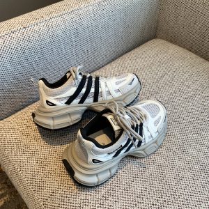 Lightweight Mesh Sports Shoes for Women - Casual Lace-Up Thick-Soled Dad Sneakers, Comfortable & Breathable 2025 Style