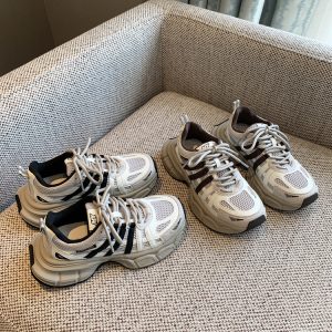 Lightweight Mesh Sports Shoes for Women - Casual Lace-Up Thick-Soled Dad Sneakers, Comfortable & Breathable 2025 Style