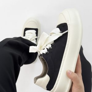 Lightweight Minimalist Milk-Flavored Canvas Shoes for Men, Versatile Thick-Soled Retro Sports Footwear, Ice Silk Casual Sneakers