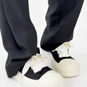 Lightweight Minimalist Milk-Flavored Canvas Shoes for Men, Versatile Thick-Soled Retro Sports Footwear, Ice Silk Casual Sneakers