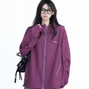 Lightweight Oversized UV Protection Jacket for Women - Summer Outdoor Sun Protection Coat for Hiking & Casual Wear
