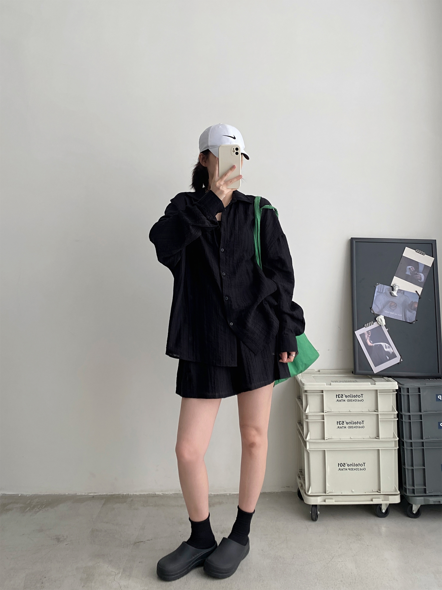 Lightweight Pleated Tencel Cardigan and Shorts Set - Sun Protection Draped Shirt Outfit for Summer Style Lightweight Pleated Tencel Cardigan and Shorts Set - Sun Protection Draped Shirt Outfit for Summer Style