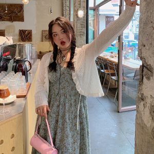 Lightweight Plus Size Ice Silk Knitted Cardigan for Women - 2025 New Spring Summer Sun Protection Top