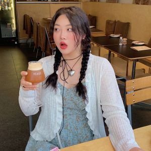 Lightweight Plus Size Ice Silk Knitted Cardigan for Women - 2025 New Spring Summer Sun Protection Top