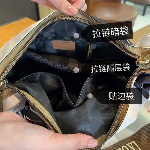 Lightweight Printed Oxford Cloth Dumpling Crossbody Bag for Women - Casual Versatile Shoulder Bag for Spring 2025 Fashion