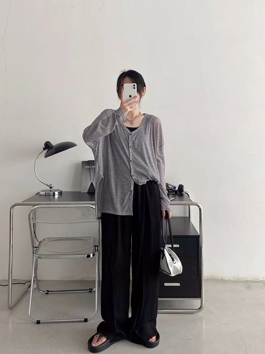 Lightweight Sheer Sun Grapefruit Cardigan - Women's Long Sleeve Summer Outerwear, Loose & Breathable Air Conditioning Jacket Lightweight Sheer Sun Grapefruit Cardigan - Women's Long Sleeve Summer Outerwear, Loose & Breathable Air Conditioning Jacket