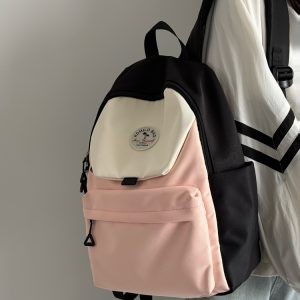 Lightweight Water-Resistant Dual-Color Backpack for Women - Stylish Summer School Bag & Travel Backpack for Students 2025