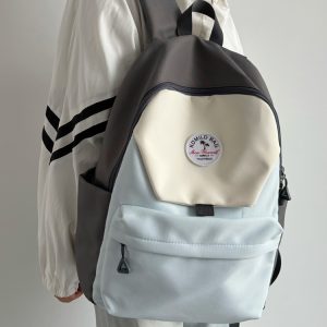 Lightweight Water-Resistant Dual-Color Backpack for Women - Stylish Summer School Bag & Travel Backpack for Students 2025