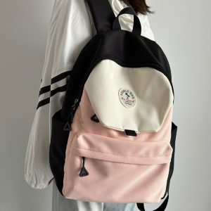 Lightweight Water-Resistant Dual-Color Backpack for Women - Stylish Summer School Bag & Travel Backpack for Students 2025
