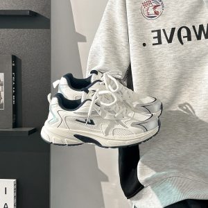 Lightweight White Mesh Sports Shoes for Women, Breathable Soft-Soled Summer Sneakers, American-Style Dad Shoes 2025