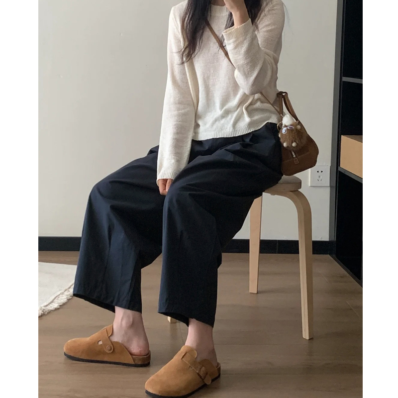 Lightweight Wide-Leg Balloon Pants for Women, Japanese Style Cropped Carrot Pants, Loose Fit Summer Trousers for Petite Fashion