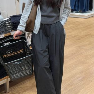 Lightweight Wide-Leg Balloon Pants for Women, Japanese Style Cropped Carrot Pants, Loose Fit Summer Trousers for Petite Fashion