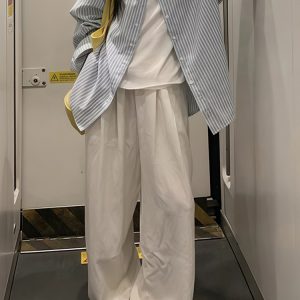 Lightweight Women's White Wide-Leg Pants - Summer 2025 Casual, Slimming, Loose Fit for Effortless Style