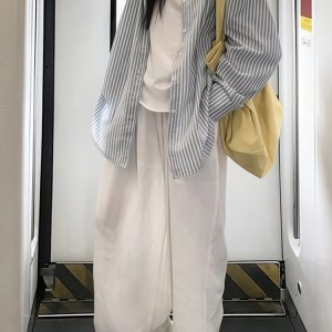 Lightweight Women's White Wide-Leg Pants - Summer 2025 Casual, Slimming, Loose Fit for Effortless Style