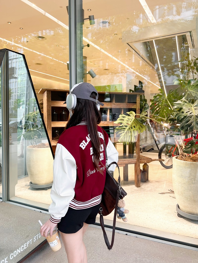 Limited Edition Vintage Letter Spliced Baseball Jacket for Women - Hip-Hop Loose Fit Short Coat, Perfect for 90s and Y2K Styles Limited Edition Vintage Letter Spliced Baseball Jacket for Women - Hip-Hop Loose Fit Short Coat, Perfect for 90s and Y2K Styles