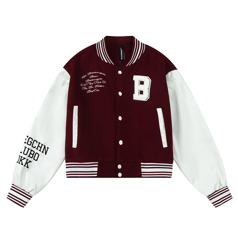Limited Edition Vintage Letter Spliced Baseball Jacket for Women - Hip-Hop Loose Fit Short Coat, Perfect for 90s and Y2K Styles