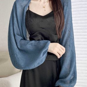 Linen Long Sleeve Cardigan for Women - Versatile Sheer Textured Shawl Top, Lightweight and Breathable for Spring/Summer 2025