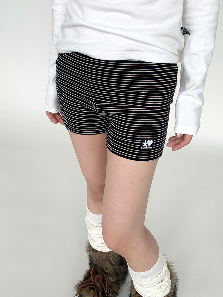 Little Devil Velvet Layering Leggings for Autumn Winter - Striped Inner Wear with Anti-Exposure Safety Shorts Little Devil Velvet Layering Leggings for Autumn Winter - Striped Inner Wear with Anti-Exposure Safety Shorts