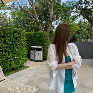 Long Sleeve Imitation Linen Shirt for Women - White Loose Summer Top with Sun Protection - Casual Intellectual Relaxation Style