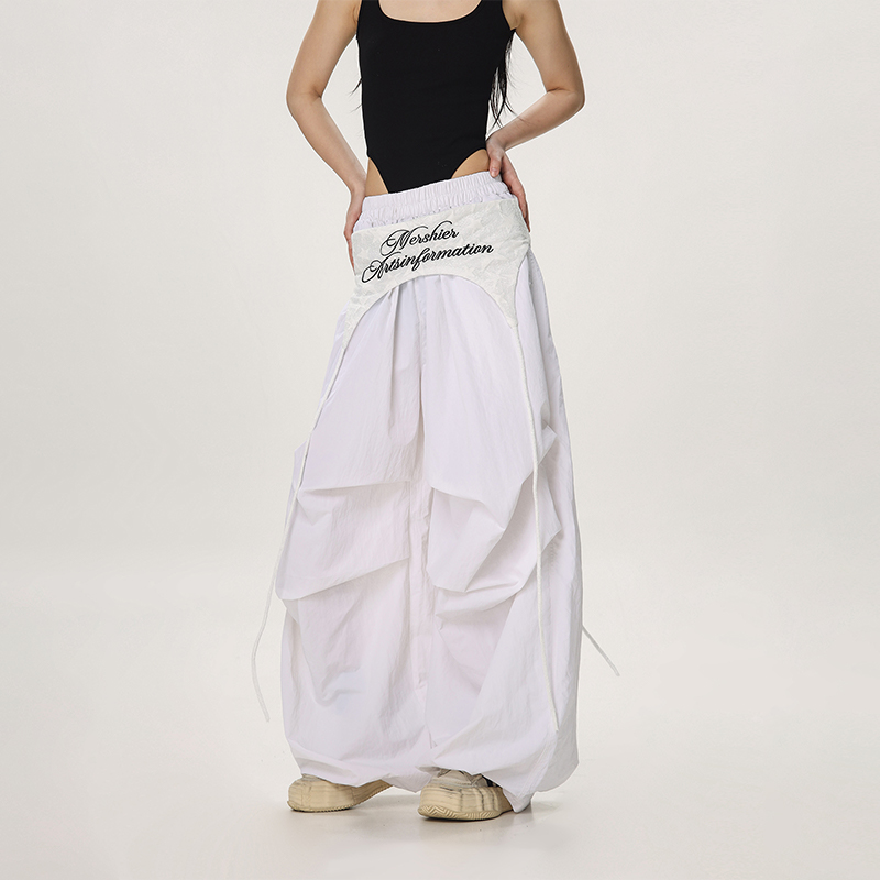 Loose Casual Straight Leg Paratrooper Pants for Women - American Streetwear Jazz Dance Wide Leg Trousers
