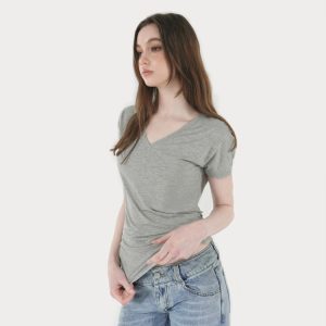 Loose Cool V-Neck Batwing Sleeve Short-Sleeve Top - Casual Chic Essential for Effortless Style, Perfect for 90s and Y2K Fashion Lovers