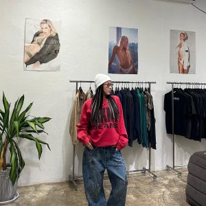 Loose Denim Pants with Heavy-Duty Graffiti Print, Light Clay Dye, High-End Style, Y2K Fashion, Trendy Streetwear, Second Batch Design