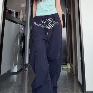 Loose-Fit Vintage Cargo Pants for Women, Wide-Leg Parachute Style, Hip-Hop & Street Dance Versatile Casual Trousers