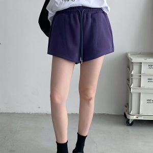 Loose-Fitting Casual Summer Shorts for Outdoor Wear - Comfortable Sports Sweatpants in Sun Grapefruit Color
