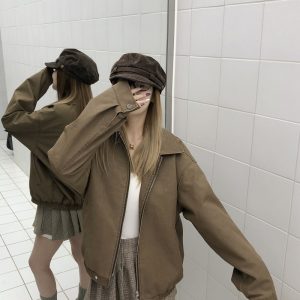 Loose Matte Leather Lapel Workwear Jacket for Men and Women - Spring American Style Unisex Fashion Outerwear