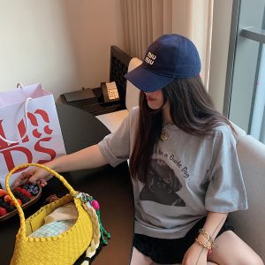 Loose Printed T-Shirt for Women, Short Sleeve Plus Size Summer Top, 2025 New Style, Korean Lazy Fashion, Casual Everyday Wear