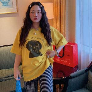 Loose Printed T-Shirt for Women, Short Sleeve Plus Size Summer Top, 2025 New Style, Korean Lazy Fashion, Casual Everyday Wear