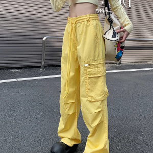 Loose Straight-Leg Work Pants for Women - Sporty Casual 2025 Dopamine Outfit in American Style for Petite Sizes