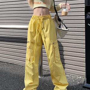 Loose Straight-Leg Work Pants for Women - Sporty Casual 2025 Dopamine Outfit in American Style for Petite Sizes