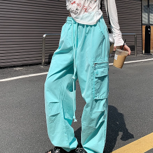 Loose Straight-Leg Work Pants for Women - Sporty Casual 2025 Dopamine Outfit in American Style for Petite Sizes