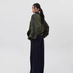 Low-Rise Vintage Loose Wide-Leg Jeans for Women - 90s Inspired Denim Trousers