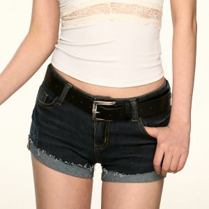 Low-Waist Body-Hugging Rolled-Edge Denim Shorts for Women - 2025 Summer Spicy Girl Style Hot Pants