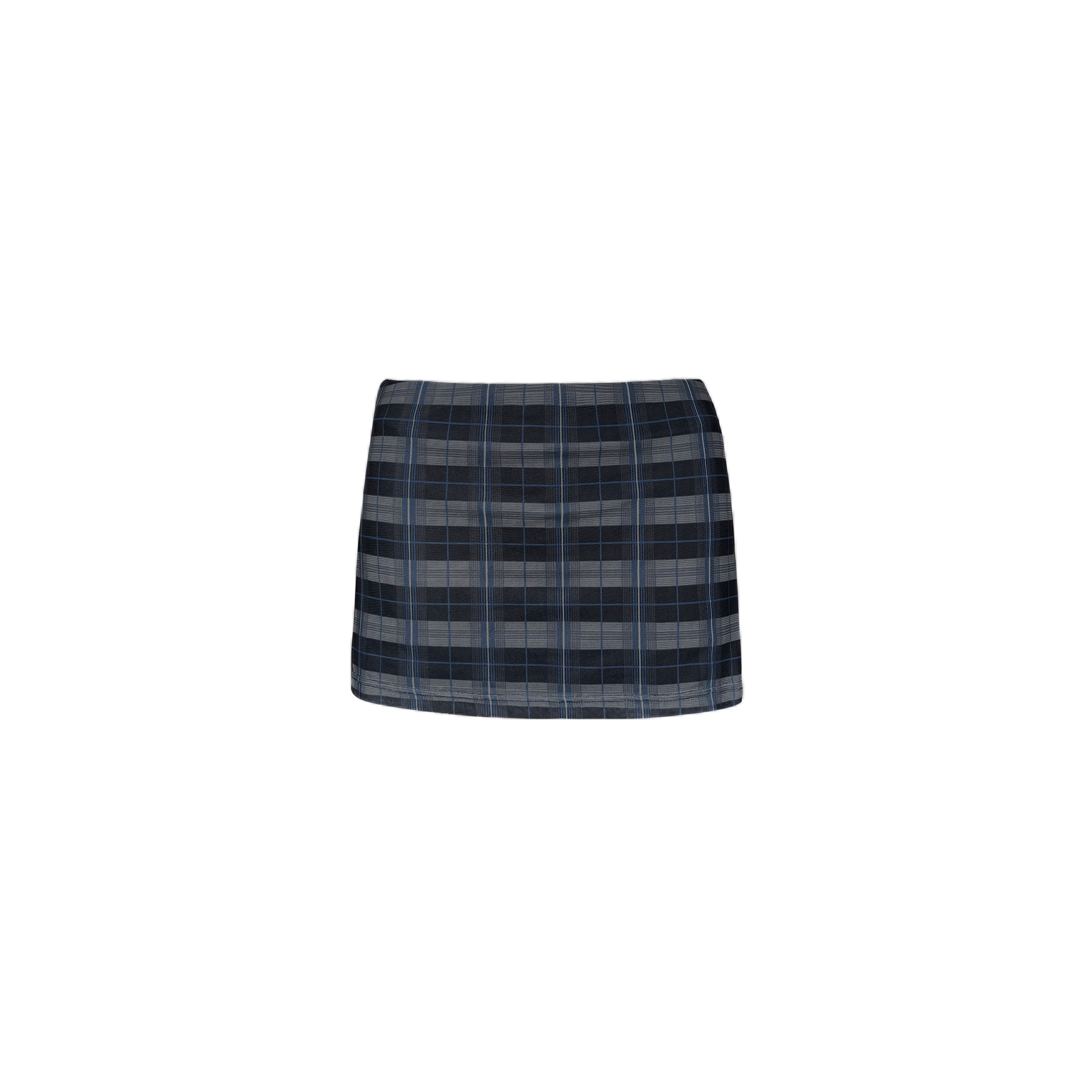 Low-Waist Deep Blue Vintage Plaid Skirt - Anti-Exposure Design for Y2K Style Fashion