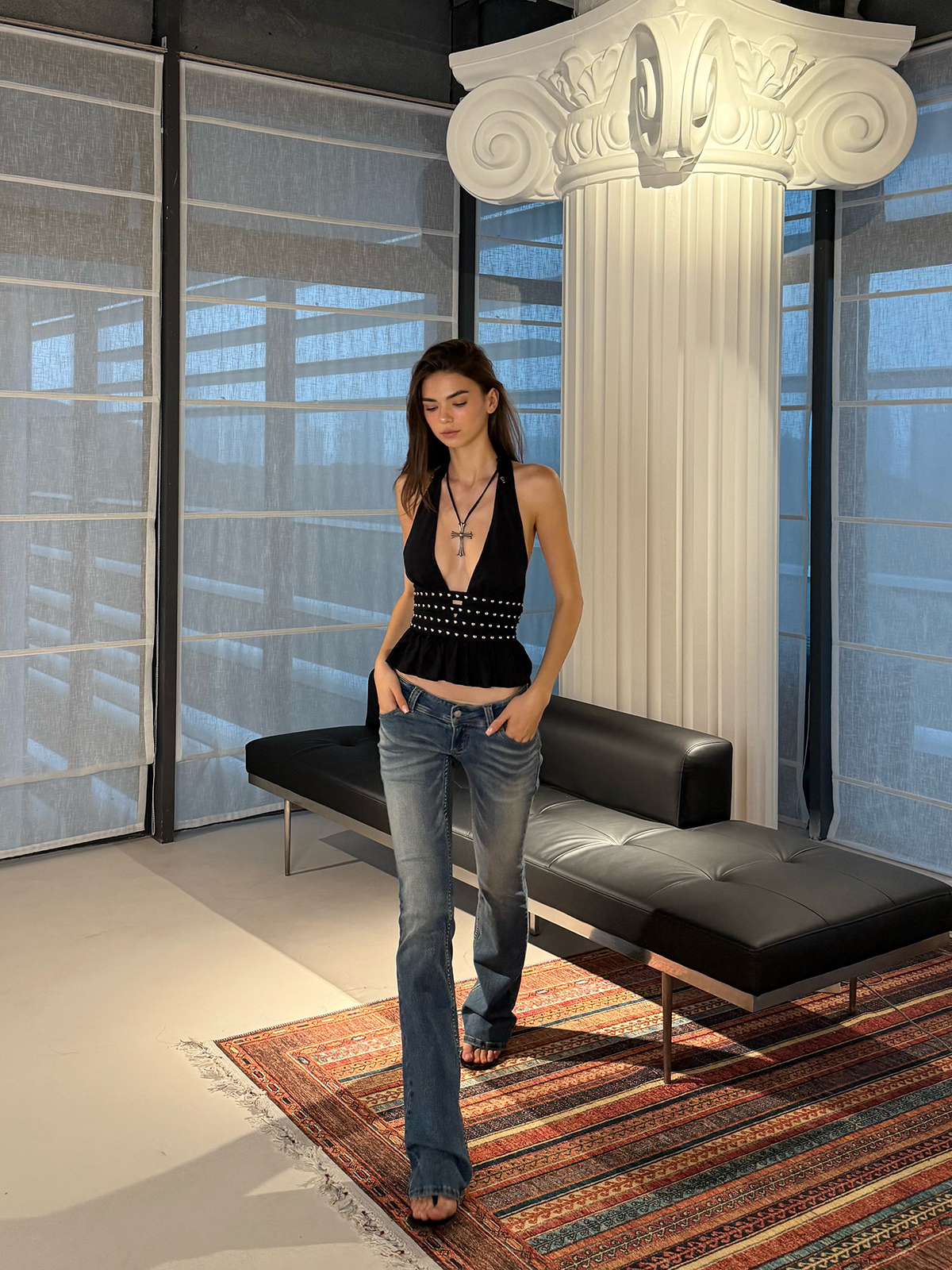 Low Waist Elastic Flared Jeans with Slimming Shrinkage Effect and Slanted Cat Whiskers - Trendy Y2K Style Low Waist Elastic Flared Jeans with Slimming Shrinkage Effect and Slanted Cat Whiskers - Trendy Y2K Style