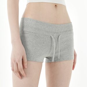 Low-Waist Slim-Fit Elastic Sports Knitted Shorts for Women - Casual Activewear, Perfect for Gym and Outdoor Activities