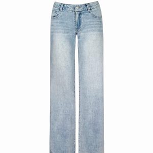 Low-Waist Straight-Leg Slimming Jeans for Women - Trendy Y2K Style, Perfect for Casual Outfits and Everyday Wear