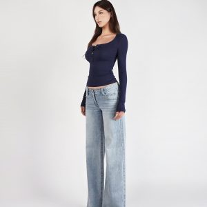 Low-Waist Straight-Leg Slimming Jeans for Women - Trendy Y2K Style, Perfect for Casual Outfits and Everyday Wear