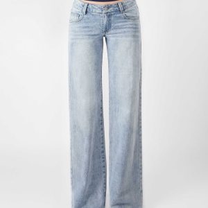 Low-Waist Straight-Leg Slimming Jeans for Women - Trendy Y2K Style, Perfect for Casual Outfits and Everyday Wear
