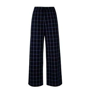 Low-Waist Vintage Blue Plaid Loose Casual Pants - Retro Y2K Style Trousers for Effortless Everyday Fashion