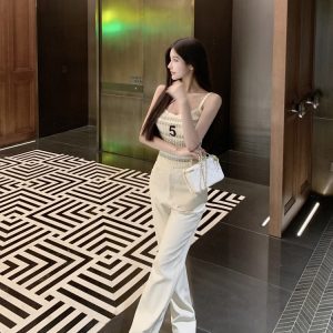 Luna Lona Sleeveless Knitted Top - Slim Fit Small Fragrance Style for Women - Trendy Y2K Inner Wear