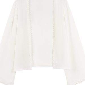 Lunar Crescent Lace Cardigan - Chiffon Sun Protection, Bell Sleeves, Draped Design, Slimming Short Jacket for Spring/Summer Women's Fashion